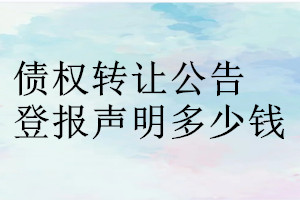 債權轉讓公告登報掛失多少錢